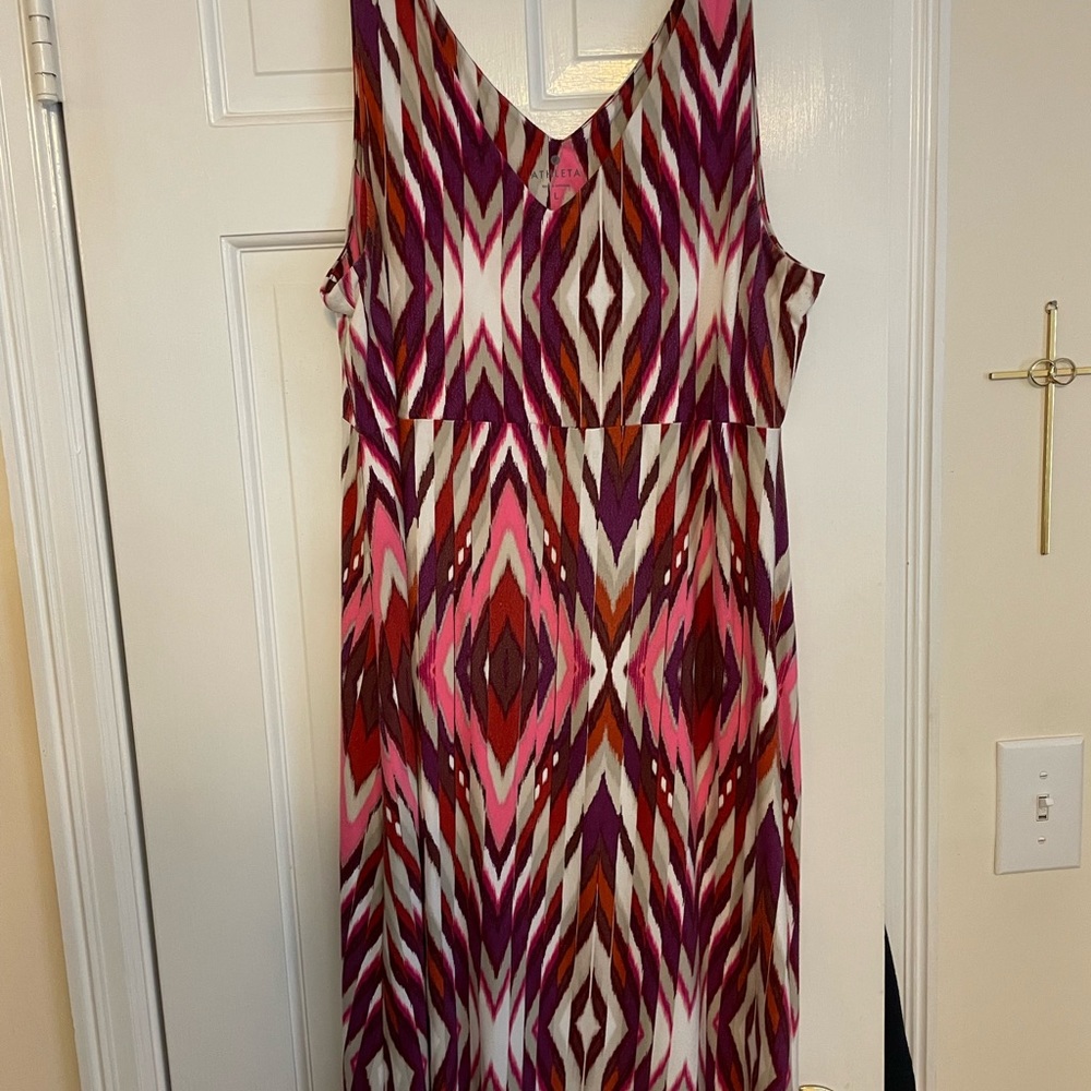 Athleta Santorini v-neck ikat dress.  Size L